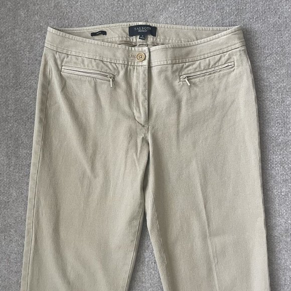 Talbots Pants Womens 6 Beige Cropped Signature Casual Straight Leg Stretch - Picture 2 of 12